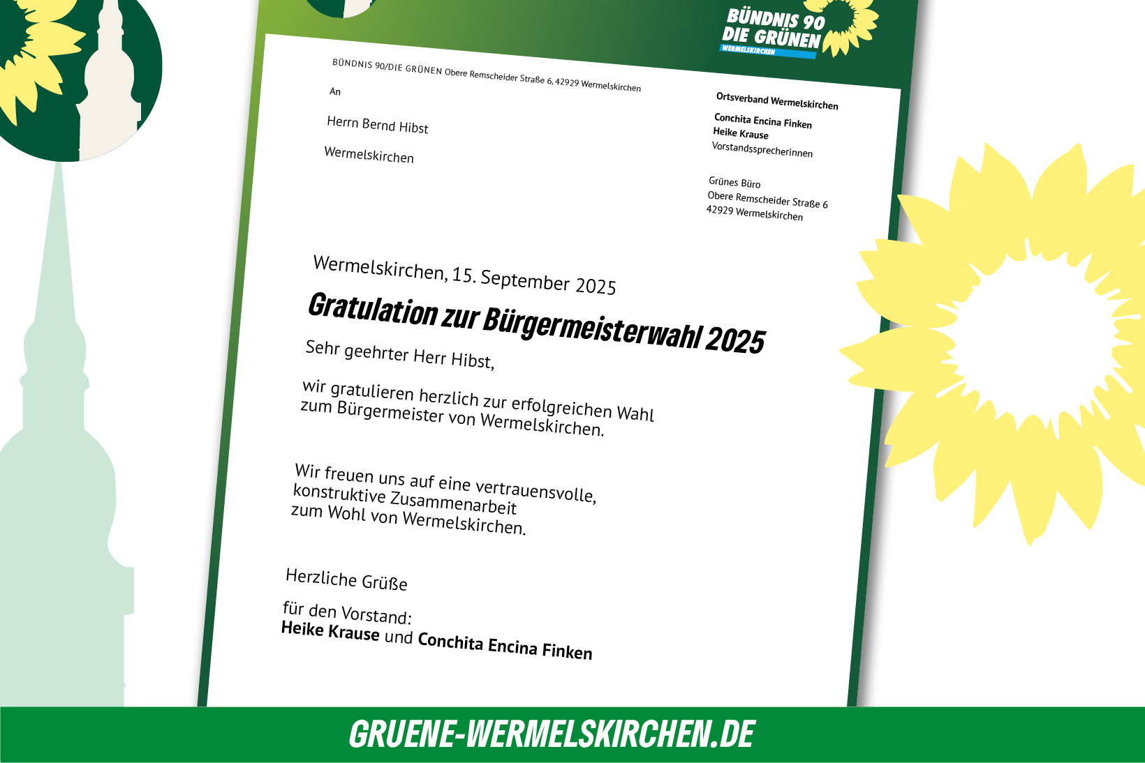 Gratulation zur Bürgermeisterwahl 2025