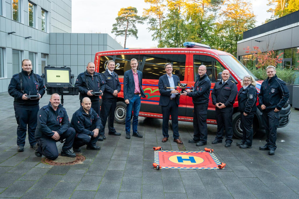 Neue Drohne als Unterstützung für die Gefahrenabwehr offiziell in Betrieb genommen