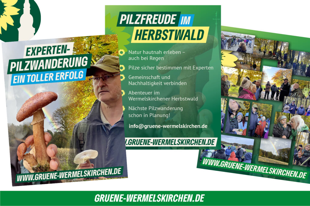 Pilzfreunde im Herbstwald