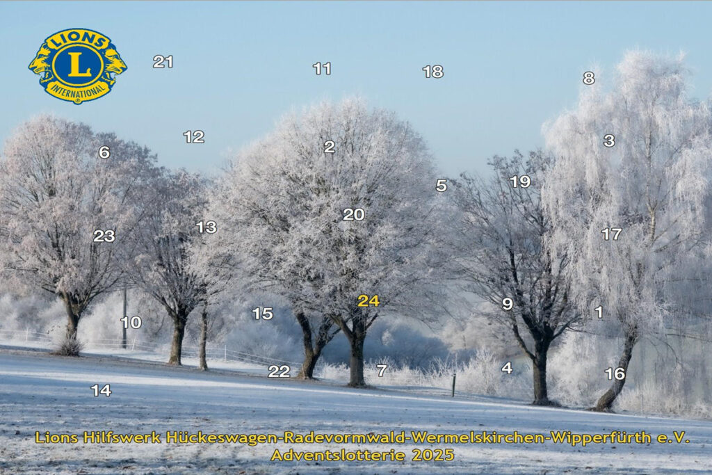 Etwas Glück mit dem Adventskalender des Lions Clubs und Gutes dabei tun!