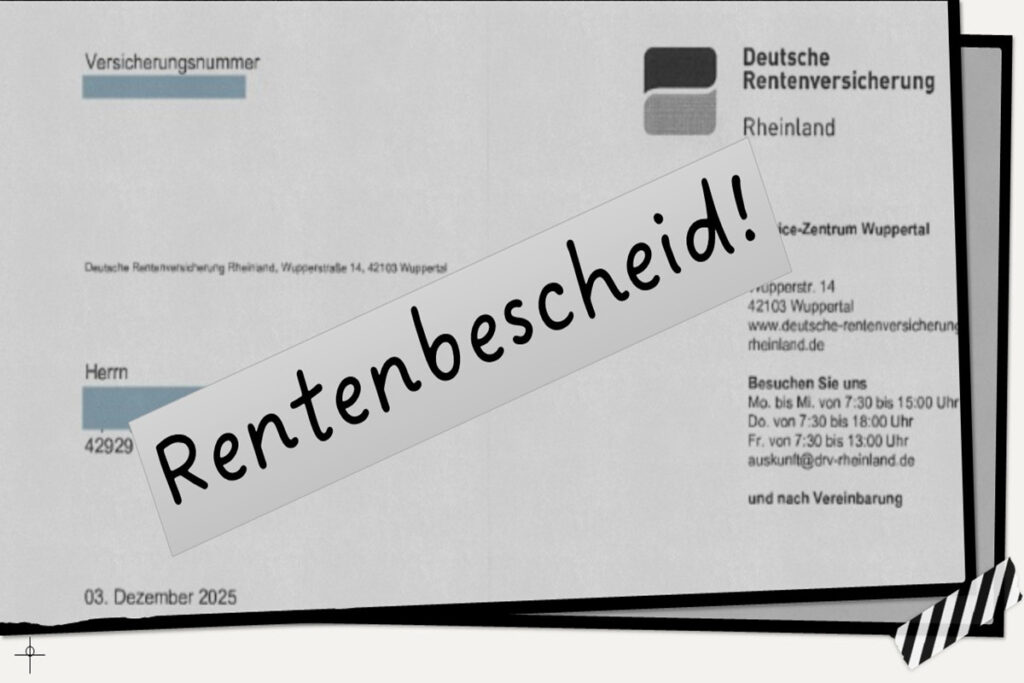 Heute lag Post im Briefkasten. Von der Rentenversicherung.