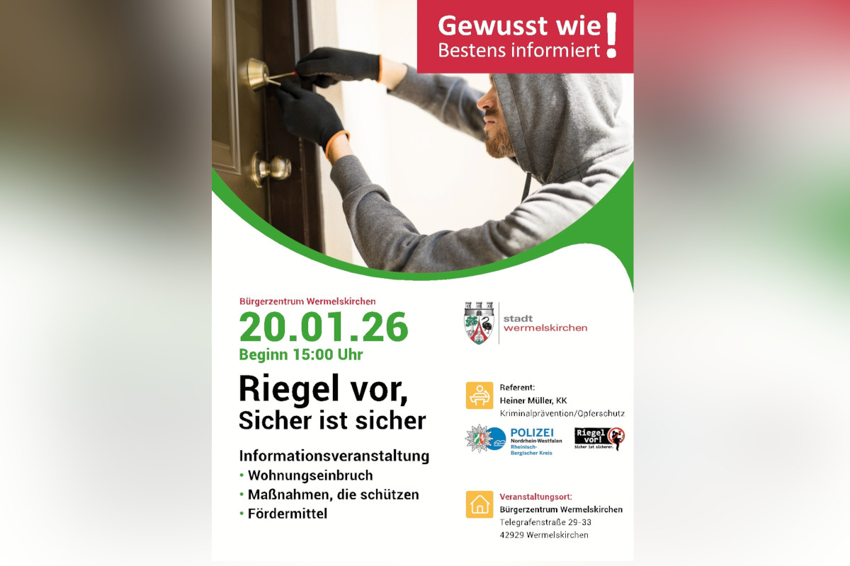 Riegel vor, sicher ist sicher