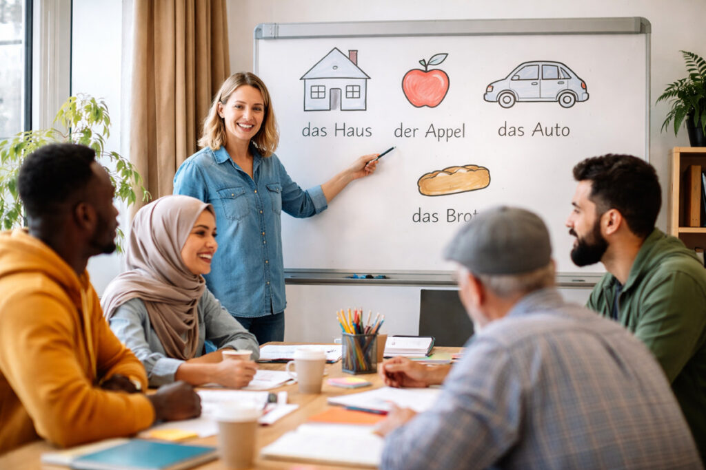 Deutschunterricht für geflüchtete Menschen