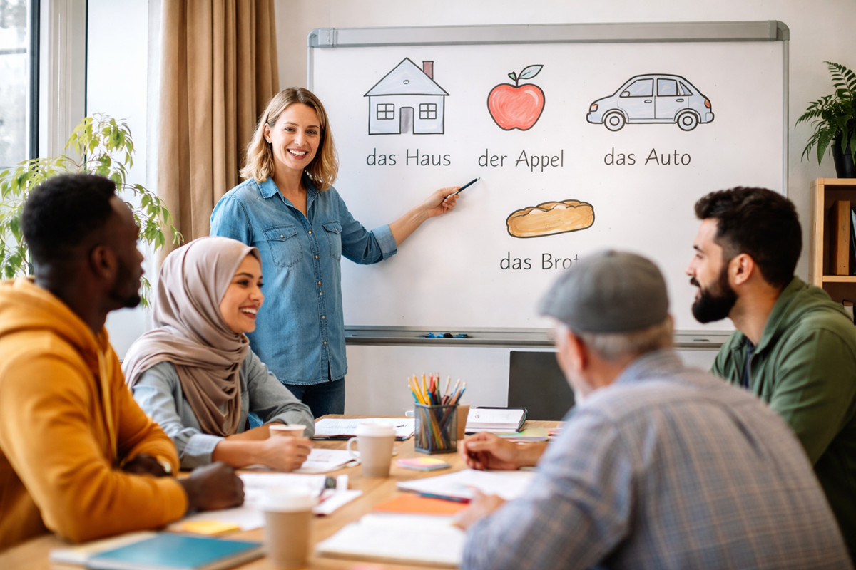 Deutschunterricht für geflüchtete Menschen