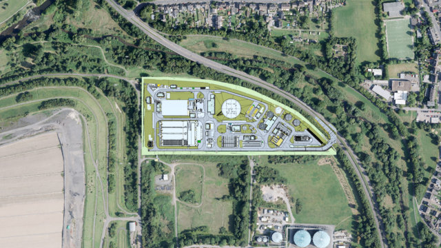 Kläranlage Leverkusen, Grundriss auf Senkrechtaufnahme