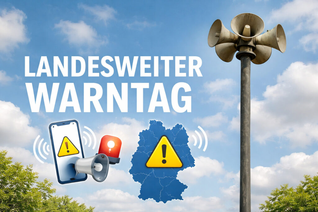 Landesweiter Warntag: Sirenen heulen am 12. März um 11 Uhr – Warnung auch über Warn-Apps und Cell Broadcast