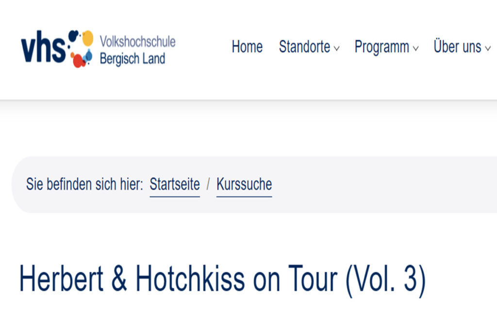 Herbert & Hotchkiss on Tour&nbsp; (Vol. 3) – es sind noch Plätze frei!