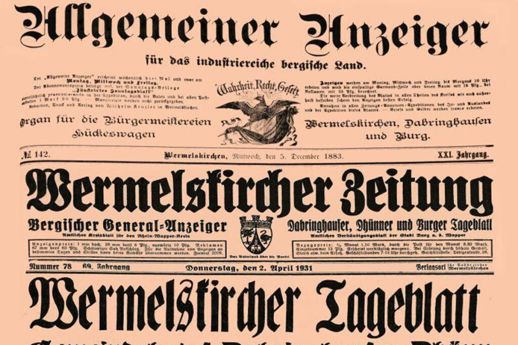 Vortrag &nbsp;des BGV Wermelskirchen zum Thema „Geschichte des Zeitungswesens in Wermelskirchen“